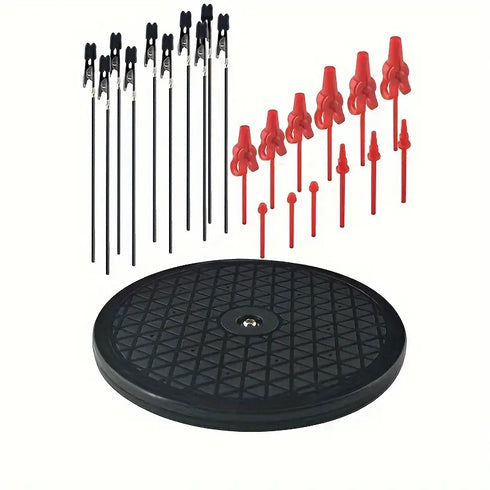 360° Swivel Painting Stand with 22 Clips for Airbrush Gun Holder - Heavy Duty Round Rotating Support Bracket for Model Making,